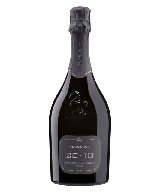 A bottle of Prosecco DOCG Brut 20.10, Prosecco Superiore Valdobbiadene, 0,75 l, Le Manzane, Prosecco World