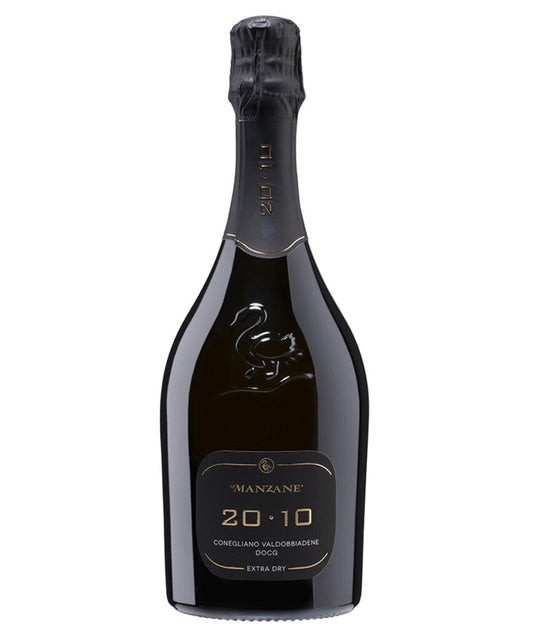 A bottle of Prosecco DOCG Extra Dry 20.10, Prosecco Superiore Valdobbiadene, 0,75 l, Le Manzane, Prosecco World
